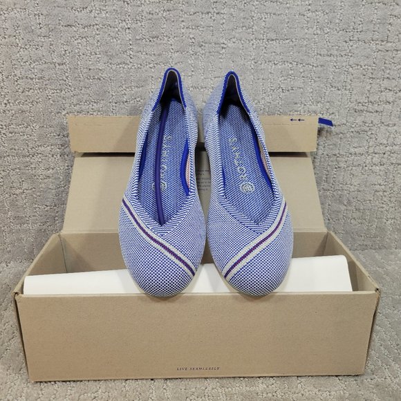 Rothy's The Flat  Reflective Stripe Slip On Shoes Women's Size US 8, 8.5 RETIRED - Picture 1 of 10